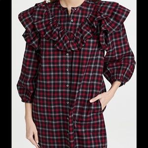 Something Navy Plaid Button Up Dress
